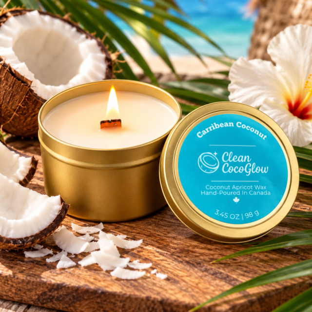 Caribbean Coconut candle tin