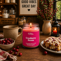 cranberry scone scented candle wooden wick