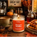 harvest waffles scented candle wooden wick
