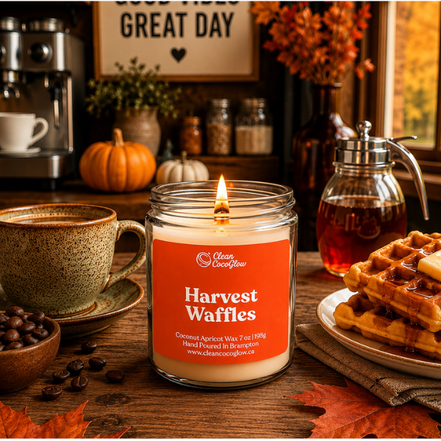 harvest waffles scented candle wooden wick