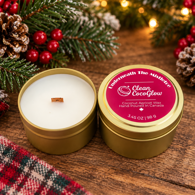 underneath the mistletoe candle tin 